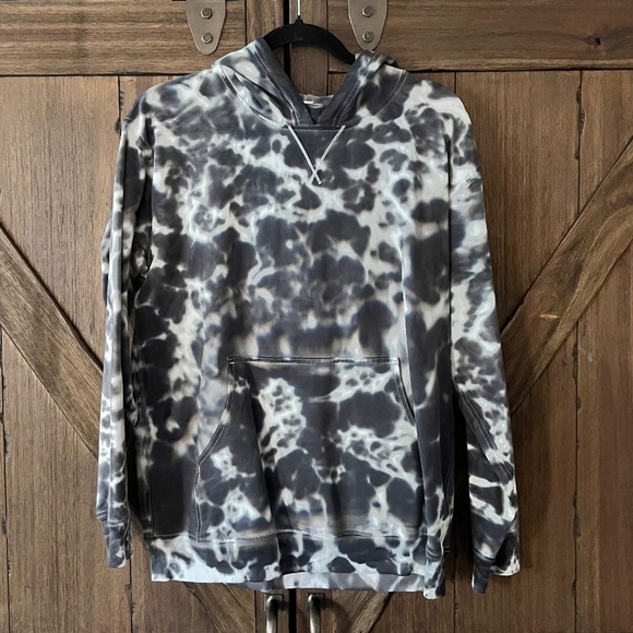 Lululemon All Yours Hoodie Tie Dye Fleece Marmoleado Tie Dye Graphite Grey Sz 10 - Picture 5 of 8